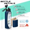 DIGJUPER Water-Bottle Insulated 40oz with Straw - Carrying Pouch & Paracord Handle, Leakproof Thermo Metal Bottle Keep Cold 48H Hot 24H, Sport Canteen Stainless Steel Water Bottle for Indoor view 4