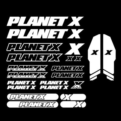 22pcs for PLANET X GENERIC Vinyl Decals Stickers Mountain Bike Cycling MTB (White)