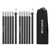 KOMCLUB Tent Poles Adjustable Lightweight Camping Tarp Poles 82.68" Aluminum Alloy Telescoping Solar sail Poles for Awning Canopy Tent Tarp Hiking Light Weight and Easy to Carry (2PC & Black) view 1