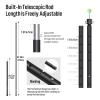 KOMCLUB Tent Poles Adjustable Lightweight Camping Tarp Poles 82.68" Aluminum Alloy Telescoping Solar sail Poles for Awning Canopy Tent Tarp Hiking Light Weight and Easy to Carry (2PC & Black) view 2