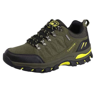BORAMAX Men's Sneakers Outdoor Sports Climbing Hiking Shoes Waterproof Trekking Suede Non-Slip Running Shoes Mens Climbing Shoes Green