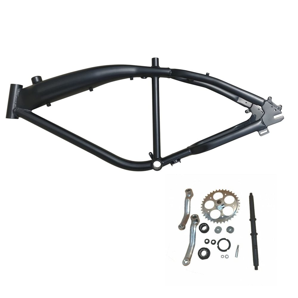 Bicycle Gas Frame 3.4L w/o Kickstand, Fuel Tank Built in 3.4L Frame and 36T Wide Crank Assembly-3pcs