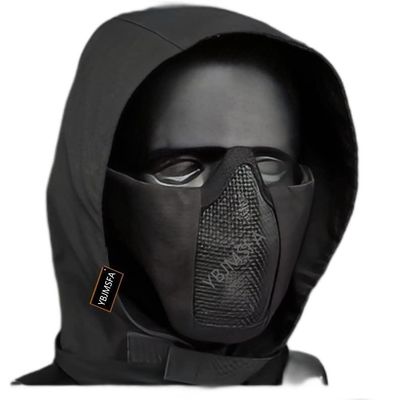 Airsoft Mask Half Face Tactical Protection Adjustable Mask+Balafara Hat, Applicable to Airsoft Hunting CS Game Role Play and Other Outdoor Activities