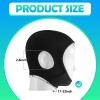2 Pcs Wrestling Hair Cover Cap Grappling Hair Cap Black Full Cover Wrestling Headgear with Chin and Open Ears for MMA BJJ Judo Women Men view 3