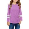 Baby Girl Kids Blouses Kids Little Girls Tunic Tops Crewneck Ultra Soft Solid Color Long Sleeve (Purple, 8-9 Years) view 1