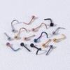6ixGosh 6pcs 20g Nose Studs 3mm Ball Flat Surgical Steel Nose Ring for Women Men Black Rose Gold Nose Stud L Shaped Corkscrew Nose Ring Studs Cute Nostril Nose Piercing Jewelry view 4
