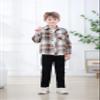 Betusline Boys Plaid Flannel Shirt, Kids Long Sleeve Button Button Shirts Tops, Flannel# Khaki Brown Plaid, 3-4 Years = Tag 110 view 2