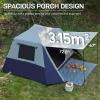 EVER ADVANCED Blackout 6 Person Camping Tent, Instant Cabin Tent for Family with Vestibule and Large Mesh Windows, 60s Easy Setup, Double Layer, Water-Resistant, Grey&Blue view 2