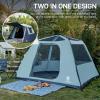 EVER ADVANCED Blackout 6 Person Camping Tent, Instant Cabin Tent for Family with Vestibule and Large Mesh Windows, 60s Easy Setup, Double Layer, Water-Resistant, Grey&Blue view 3