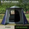 EVER ADVANCED Blackout 6 Person Camping Tent, Instant Cabin Tent for Family with Vestibule and Large Mesh Windows, 60s Easy Setup, Double Layer, Water-Resistant, Grey&Blue view 4