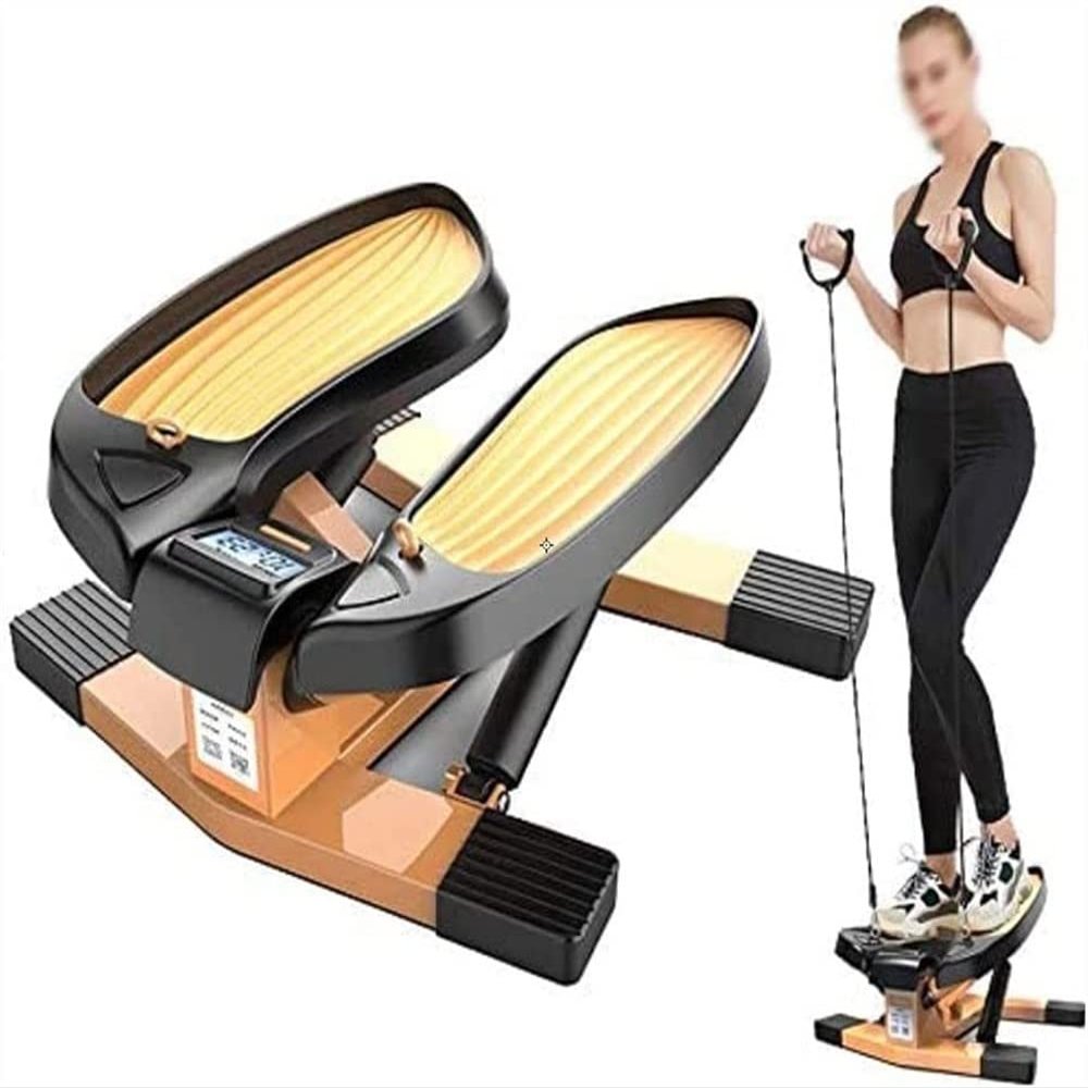 BUZZNN Mini Stepper, Fitness Stair Stepper with Resistance Bands, Full-Body Workout Exercises Equipment Step Machine, Suitable for Home, Office and Gym