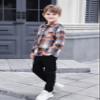 Betusline Boys Plaid Flannel Shirt, Kids Long Sleeve Button Button Shirts Tops, Flannel# Blue Orange Plaid, 2-3 Years = Tag 100 view 4