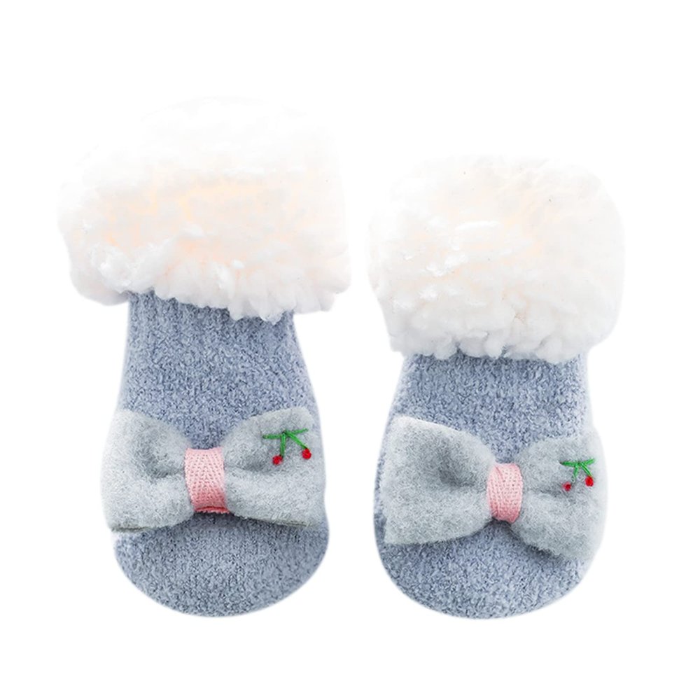 Baby Boy Summer Socks Children Socks Christmas Cartoon Glittering Bow Knitting Wool Socks (Blue, 6-12 Months)