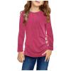 Toddler Long Sleeve Shirt Toddler Girls Tunic Tops Crewneck Ultra Soft Solid Color Long Sleeve (Hot Pink, 6-7 Years) view 1