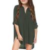 Baby Girl Kids Blouses Little Girl's Kids Swimsuit Beach Cover Up for Girl Chiffon Shirt Bikini (Army Green, 4-5 Years) view 1
