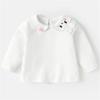 Toddler Long Sleeve Shirt Kids Infant Children Toddler Baby Girls Long Sleeve Cute Cartoon Collar (White, 2-3 Years) view 2