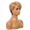 AABABUY Blonde Gradient Brown Short Straight Wig for Women Halloween Cosplay Wig view 2