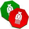 Deekin 2 Pcs Red and Green Wrestling Referee Gear Flip Coin - Pliable Plastic Disc for Match Training and Professional Use view 1