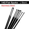 10pcs 14G J Bend Flat Spokes Stainless Steel Ray Spokes Bicycle Bicycle Aero Spokes 260-298mm for Road/Folding Bikes (Color : 20Pcs 274mm) view 2