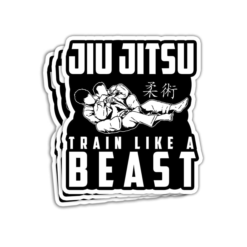 ULTRAVUTT | Jiu Jitsu Train Like Beast Stickers Jiu Jitsu Sticker, Jiu Jitsu Beast Jiu Jitsu Tap Snap Or Nap Sticker for Laptop Water Bottle Accessory Bumper Helmet