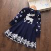 Toddler Girls Children Winter Christmas Long Sleeve Deer Snowflakes Sweater Dress Princess Girls (Blue, 3-4 Years) view 4