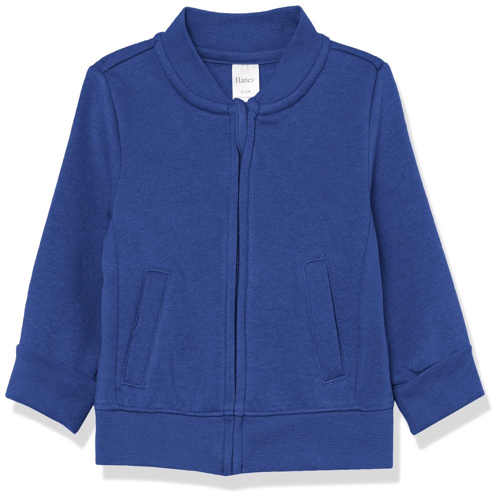 Hanes Baby Boys Zippin Soft 4-Way Stretch Fleece Jacket, Royalty Blue, 12-18 Months US