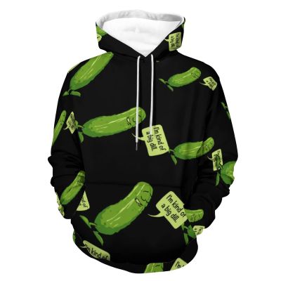 Big Dill Pickle Hoodie Pullover Hooded Sweatshirt Casual Sweater Tops with Pocket for Men Women 3XL