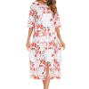 JEsilunmaMY Long Nightgowns for Women Zip Long Sleeve Maternity Pajama Dress Casual Loungewear Comfy Nightshirt Sleepwear (White,X-Large) view 2