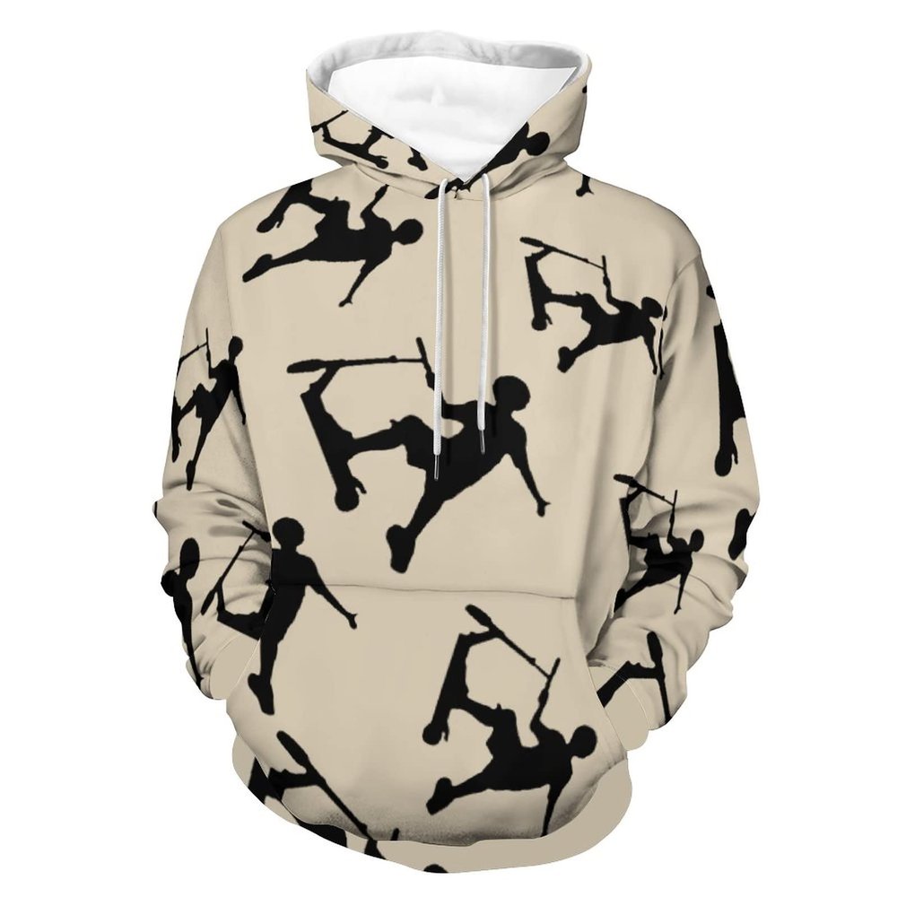 Stunt Scooter Hoodie Pullover Hooded Sweatshirt Casual Sweater Tops with Pocket for Men Women M