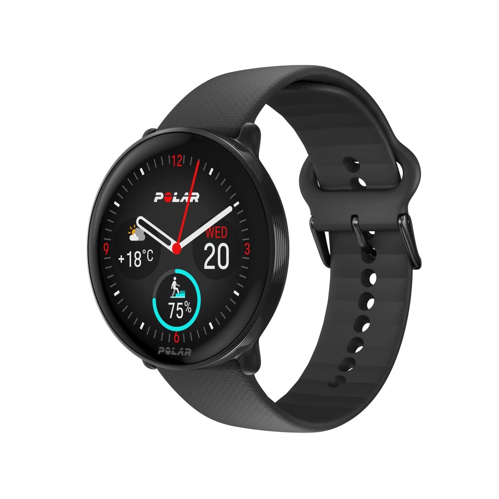 POLAR Ignite 3 Series Fitness Tracking Smartwatch with AMOLED Display, GPS, Heart Rate Monitoring, Sleep Analysis, and Real-Time Voice Guidance; S-L, for Men or Women, Night Black