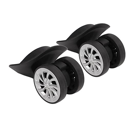 Alomejor Luggage Wheels, Smooth Rolling Nylon Replacement Suitcase Casters Black for Frequent Travelers Vacation Business Trips