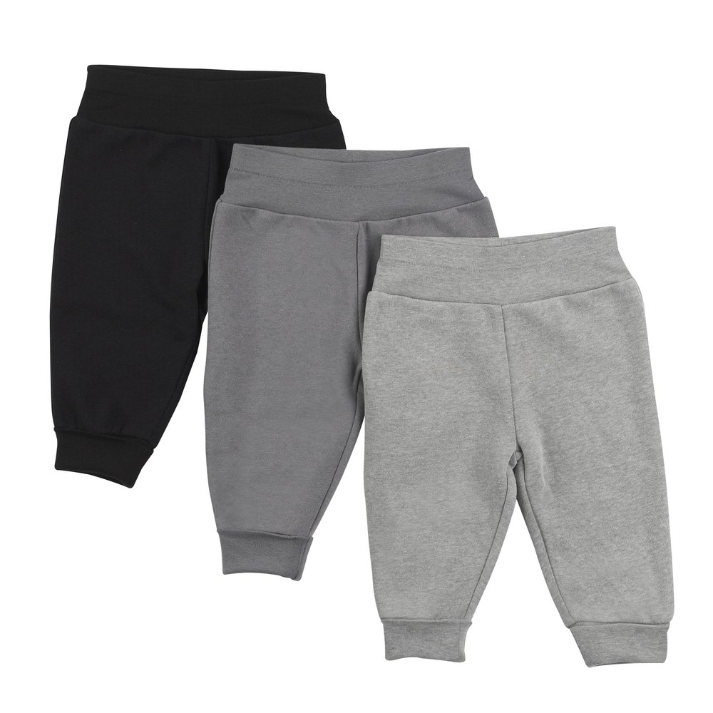 Hanes Infants's Fleece Pull-On Pants, Flexy Super Soft 4-Way Stretch Sweatpants, Stretch Joggers for Babies & Toddlers, 3-Pack 0-6M