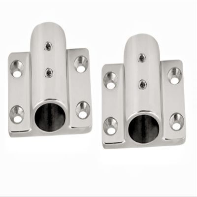316 Stainless Steel 90 Degrees Rectangle Tube Base Mount, Marine Arm Rest Accessory Yacht Steering Fits for22/25mm pipe/tube-2Pack (22mm)