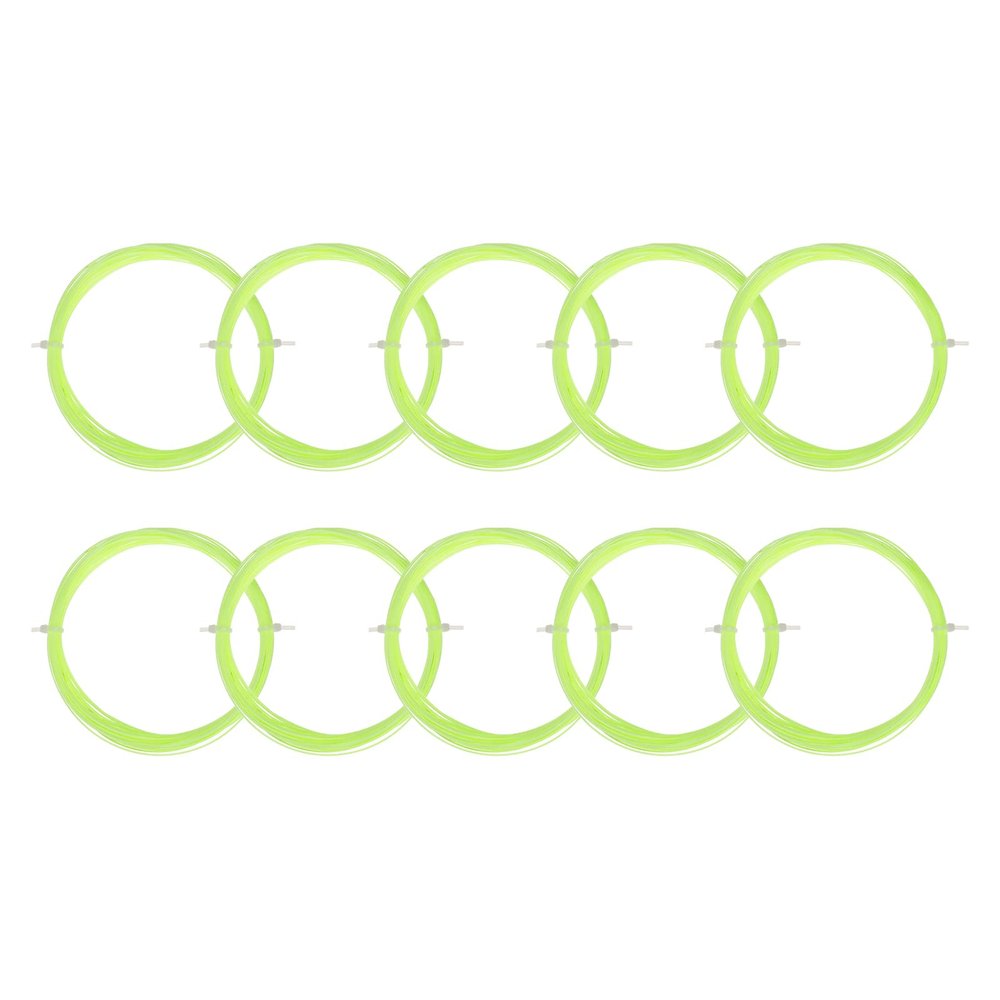 PATIKIL 10M Badminton Racket String, 10 Pack Durable Nylon Racquet Replacement Lines Thread Wire High Elastic for Badminton Training, Fluorescent Yellow