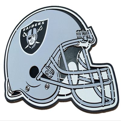 Las Vegas Raiders Wooden Football Helmet Sign by FOCO  Limited Edition NFL Wall Art in Team Colors  Has Metal Hook for Easy Hanging - Show Your Team Spirit with Officially Licensed Raiders Fan Dcor