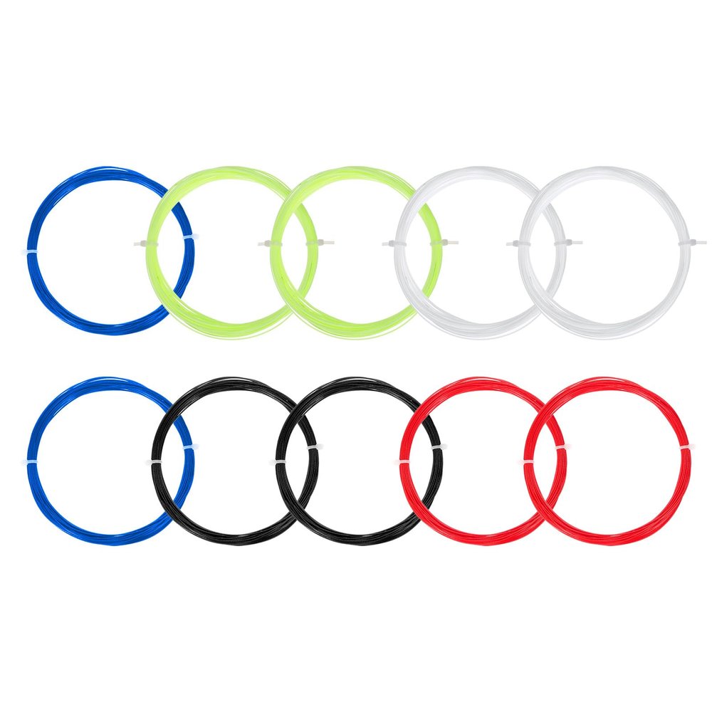 PATIKIL 10M Badminton Racket String, 10 Pack Durable Nylon Racquet Replacement Lines Thread Wire High Elastic for Badminton Training, 5 Colors