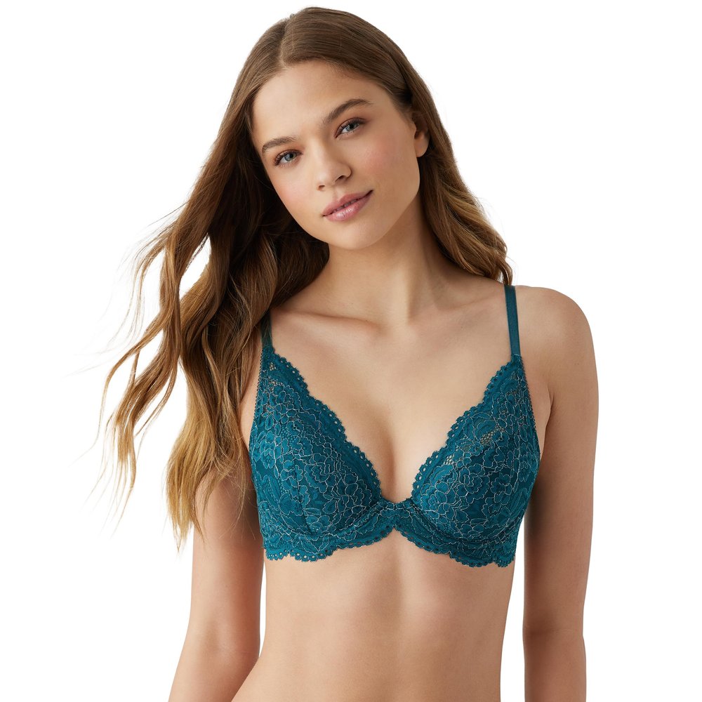 b.tempt'd by Wacoal Women's Ciao Bella Lightly Padded Lace Plunge Contour Bra, 953344, Spruced-up, 36C