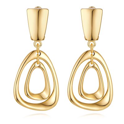 Gold Geometry Drop Clip On Earrings for Women Clip Earrings Fashion Earrings