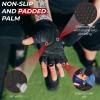 BEAST RAGE Workout Gloves for Men, Durable Palm Grip Gym Gloves Women Half Finger Elasticated Training Weight Lifting Strength Bodybuilding Anti Slip Cycling Gloves Exercise (Jet Black, S) view 4