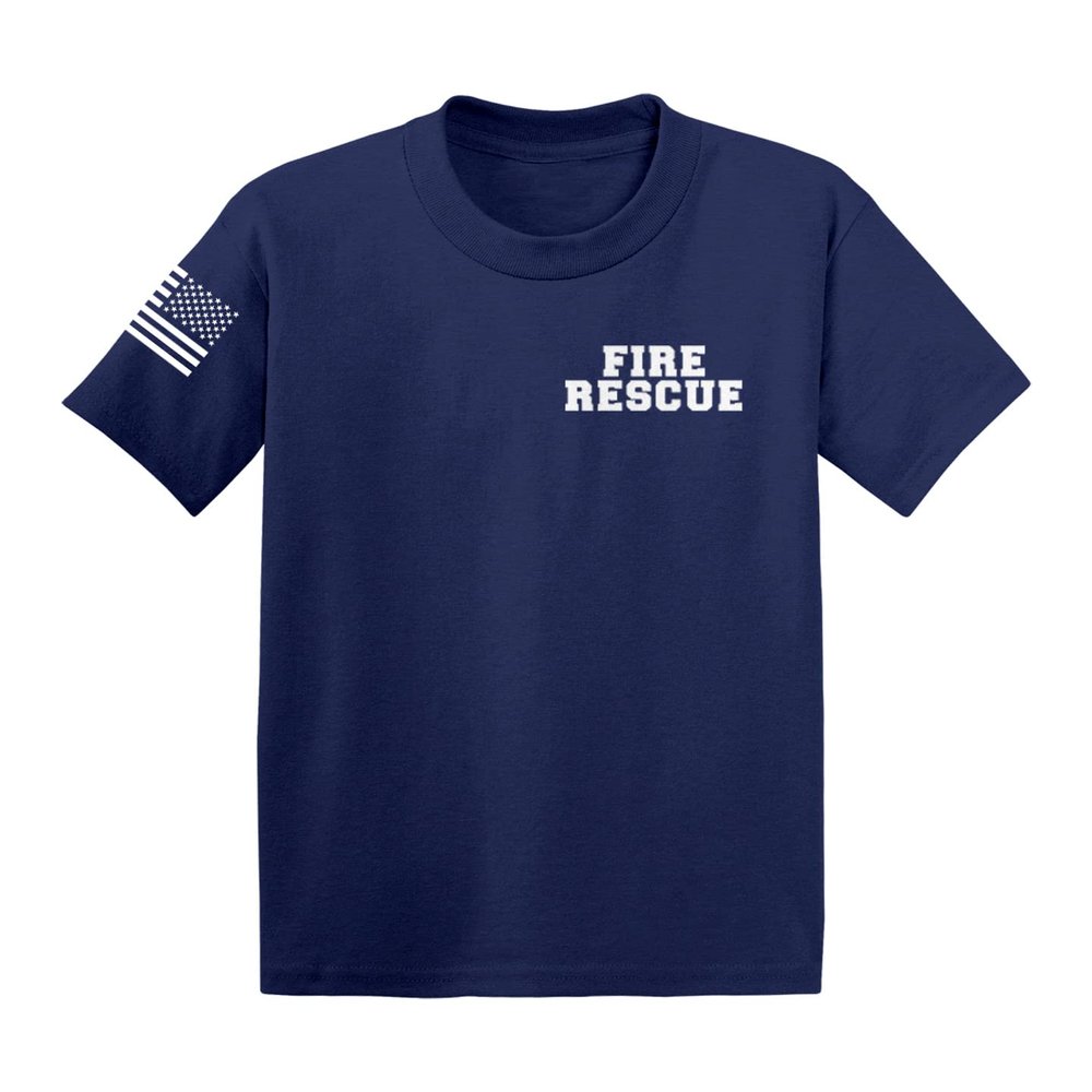 Fire Rescue - Uniform Dress Up Infant/Toddler Cotton Jersey T-Shirt (Navy - Fire Rescue, 24 Months)