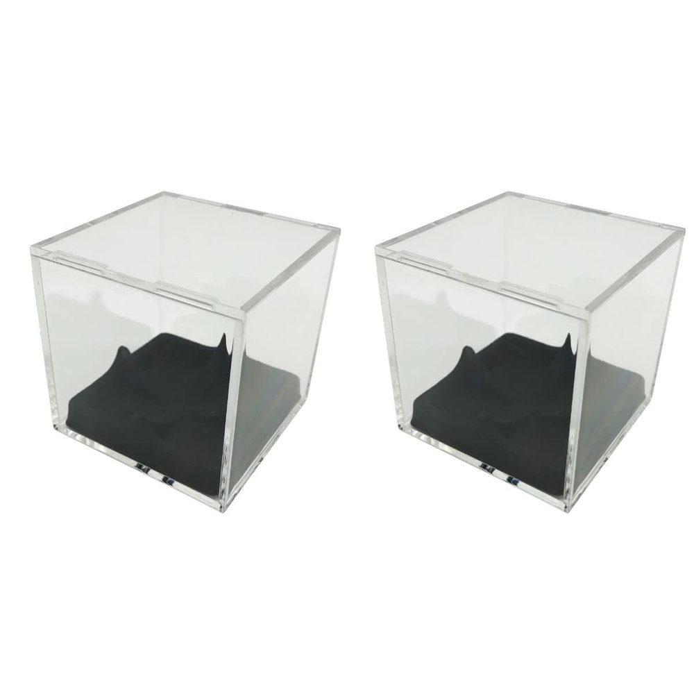 ULTECHNOVO 2pcs Baseball Display Box Baseball Case Display Single Display Cases Frame Display Case Baseball Bases Clear Showcase Display Cabinet Case for Golfs Ball Box Number