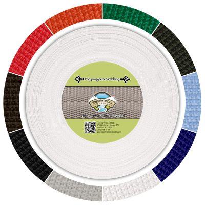 Country Brook Design - 3/4 Inch White Polypropylene (Polypro) Webbing, 100 Yards