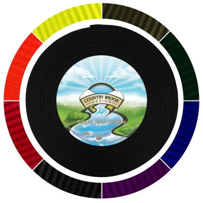 Country Brook Design - Black Tubular Nylon Webbing (1 Inch, 20 Yards)