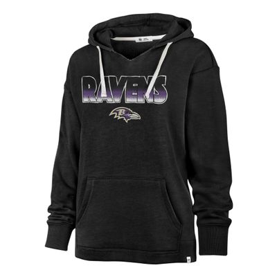 47 Women's Black Baltimore Ravens Color Rise Kennedy Pullover Hoodie