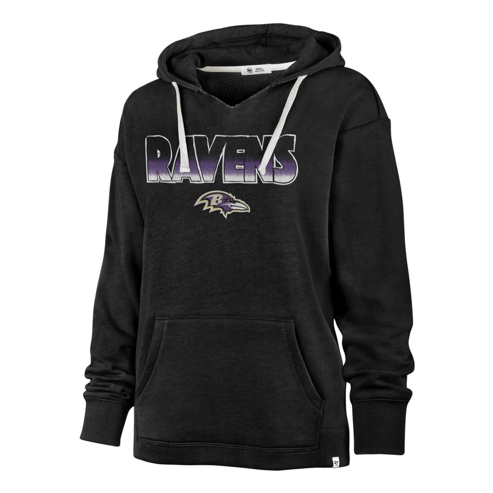 47 Women's Black Baltimore Ravens Color Rise Kennedy Pullover Hoodie