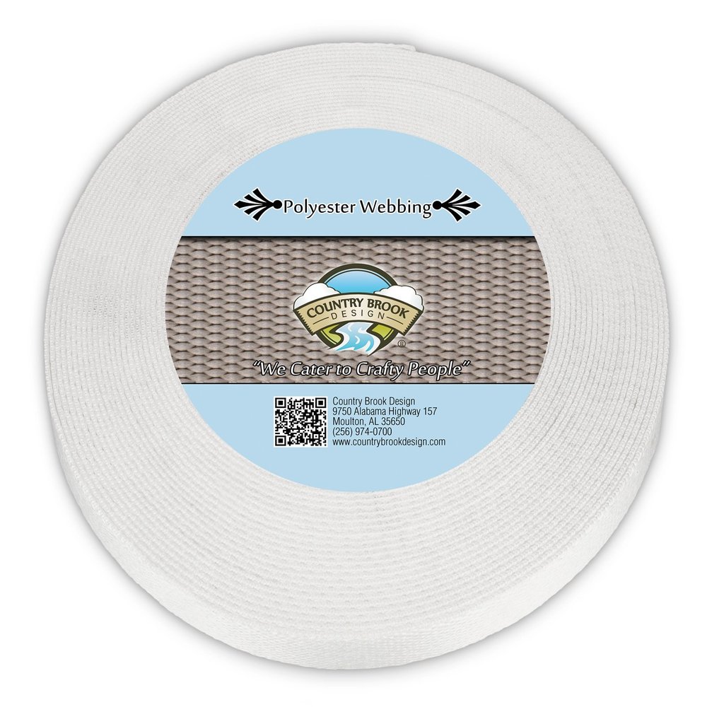Country Brook Design - 3/8 Inch Printable Heat Set Polyester Webbing, 50 Yards