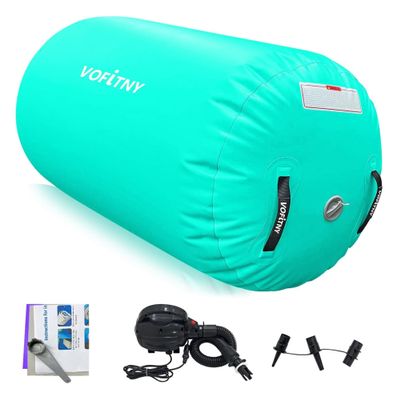 VOFiTNY Inflatable Gymnastics Air mat Tumbling Track with Air Barrel Octagon Mat with Pump for Home/Gym