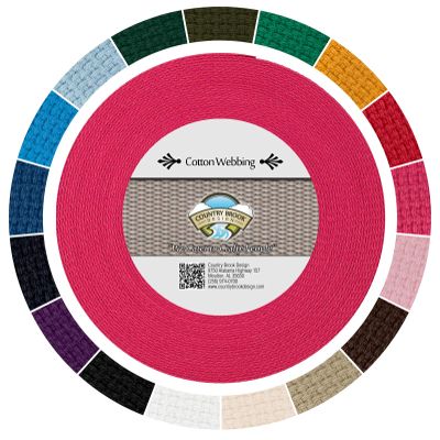 Country Brook Design - 1" Cotton Webbing Strap - Lightweight, Organic and Gentle with Skin Cotton Strapping - 50 Yards, Fuchsia