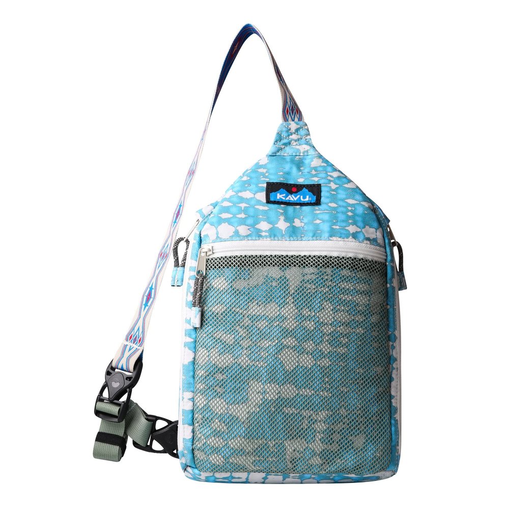 KAVU Yoho Sling Rucksack Semi Padded Water Resistant Double Sided Mini Backpack - Ripple Tie Dye