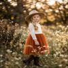2Bunnies Girl Peony Lace Back A-Line Straight Tutu Tulle Party Flower Girl Dress (Burnt Orange Sleeve Short, 12-18M) view 2